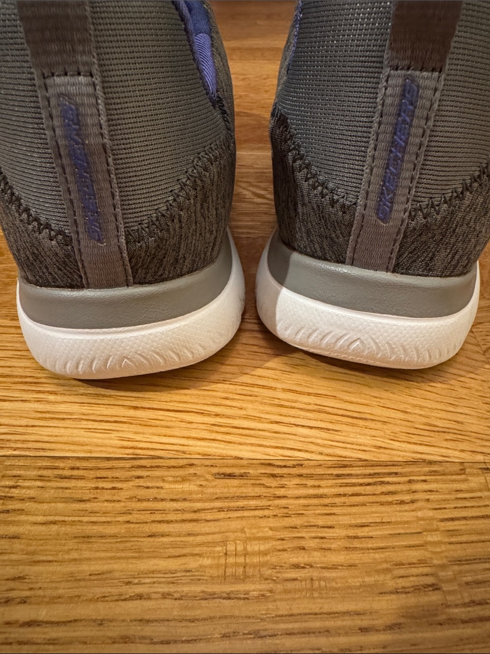 Skechers Gray and Purple Slip-On Athletic Sneakers - Picture 5 of 8